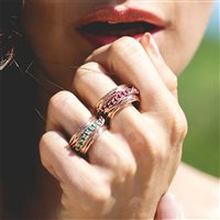 Anello Rubinia Donna Prezioso Collection Filo Della Vita in Oro rosa Smeraldo 0.75 Ct AN113RSM - AN113RSM